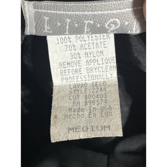 VTG Fiesta Chiffon Gown Medium Black Glitter Babydoll Whimsigoth Prom Formal - Picture 12 of 12